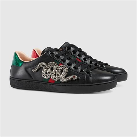 womens ace gucci sneakers black|Gucci embroidered sneakers women's.